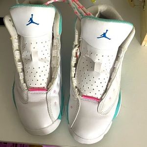 Kids youth size 3y Air Jordan teal and pink, all shoes comes with original box.